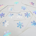 100Pcs Blank Gift Tags with String Iridescent Foil Snowflake Large Gift Tags White Paper with 65 Ft Jute Twine Cute Tags for Christmas Xmas Holiday Winter Wonderland Gift Wrap Tags