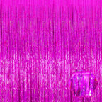 6 Pack Rose Red Foil Fringe Curtain Backdrop, 3.28Ft x 8.2Ft Metallic Tinsel Foil Fringe Streamer Curtains for Photo Booth, Birthday, Wedding, New Year Party Decorations