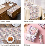 WRAPAHOLIC Kraft Floral Wrapping Paper - Mini Roll - 17 Inch x 16.5 Feet - Purple Lavender Flower Wrapping Paper for Wedding, Birthday, Bridal Shower, Tea Party, Drawer Liners, Home Closet Shelves