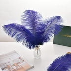 Ballinger Royal Blue Ostrich Feathers - 24Pcs 8-10inch Craft Feathers for Party Centerpieces, Flower Arrangement and Home Decor
