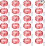 24 Pack LED Fairy Lights Battery Operated 7Ft 20Led Mini String Lights Waterproof Christmas for Mason Jars Bedroom DIY Party Wedding Christmas Decor Red