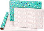 American Greetings 160 sq. ft. Reversible Wrapping Paper Bundle for Birthdays, Anniversaries, Weddings and All Occasions, Sprinkles and Daisies (4 Rolls, 30 in. x 16 ft.)