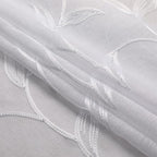 VISIONTEX White Sheer Voile Curtains, Decorative White Embroidery Faux Linen Rod Pocket Window Drapes for Home Kitchen, Living Room and Bedroom 54 x 63 Inch, Set of 2 Curtain Panels