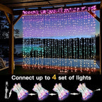 suddus Curtain Lights for Bedroom, 320 Led 9.8ft x9.8ft Hanging String Lights Indoor, Curtain String Lights for Backdrop, Window, Wall, Wedding, Party, Garden, Porch, Brithday Decor Multicolor