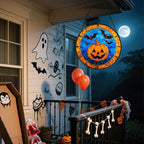 Stained Glass Window Hanging - Halloween Evil Pumpkin Suncatcher for Doors Window Garden Indoor Spooky Brown Bat Sun Catchers Gothic Decor Horror Gifts for Women Men Friend Boy Girl 11.8 in