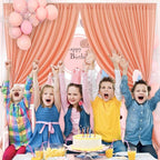 10 x 7 Feet Rose Gold Backdrop Curtain for Partie, Background Curtains for Photoshoot, Birthday, Wedding, Halloween, Thanksgiving, Christmas Day, New Year Party Decorations 5Ft x 7Ft, 2 Panels