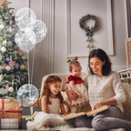 Skylety 40 Pieces Snowflake Balloons Bulk Winter Transparent Snowflake Latex Balloons for Christmas Birthday Wedding Party Decorations(Clear)