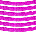 6 Pack 10 Feet Pink Metallic Foil Fringe Garland Rectangular Banner for Parade Floats, Thanksgiving, Christmas, Birthday, Halloween Party Decorations