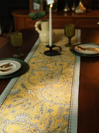 13×72 Inch Table Runner, Retro-Luxury Tassels Series for Kitchen Dining Table Holiday Decoration (Yellow Pheonix)