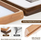 8.5x11 Picture Frame USA-Sourced Natural Cherry Wood Solid Original Wood Photo Frame Rounded Corner with Mat to 6x8 Picture Display with Real Glass Family Picture, Wedding Picture, Photo, Certificate