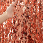 Wavy Fringe Curtain - Rose Gold, 3.3 ft x 6.6 Feet, Pack of 3 | Party Decorations, Streamers for Birthday Backdrop