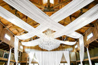 6 Panels White Ceiling Drapes for Wedding 5ftx15ft - Wedding Arch Draping Fabric Cheesecloth Sheer Curtain - Romantic Decorations for Party Banquet Ceremony Stage