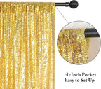 Eternal Beauty Gold Sequin Backdrop, 10x10 Ft Glitter Background Curtains for Shimmer Photography Party Wedding Birthday Back Drop Decor