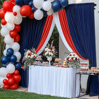 20×14ft Wrinkle Free Navy Blue Backdrop Curtain for Wedding Parties,4 Panels 5×14ft Height Soft Silky Polyester Photo Backdrop Drapes Curtains for Birthday Photography Stage Events Background Cloth