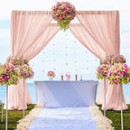 DUOBAO Chiffon Backdrop Curtains 2 Panels 8FT Voile Curtain Peach 58"x96"Baby Shower Background Wide 150cm x 240cm Length Sheer Drapes for Wedding Bedroom Window,Party Decor