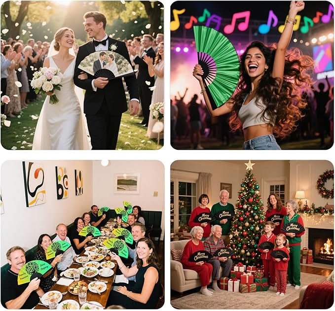Custom Fans with Your Photo/Text - 13 Inch Personalized Folding Hand Fan for Line Dancing, Weddings, Parties | Decorative Gift for Women, Church Events & Dance Performances (20, 13 Inch)