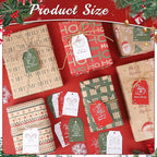 100PCS Christmas Gift Tags 10 Styles Merry Christmas Gift Tags with String Modern Kraft Name Tag for Present Wrapping Xmas Holiday Festive Party Favors