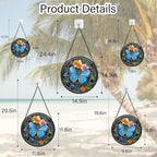 Stained Glass Window Hanging, Blue Butterfly Flower Suncatcher for Doors Home Sun Catchers Decoration and Christmas, Mother's Day Birthday Gifts for Women, Men, and Mom 7.8 in