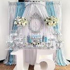 2FTx8FT Silver Glitter Sequin Curtain for Party Photography Backgrounds Wedding Backdrops Set of 4 Panels