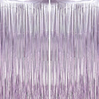 2 Pack Light Purple Foil Fringe Backdrop Curtains, Tinsel Streamers Party Decorations, Fringe Backdrop, Door Shimmer for Baby Shower or Birthday Party