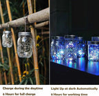 Decorman Solar Mason Jar Lid Lights, 6 Pack 20 LED Waterproof String Fairy Star Firefly Jar Lids Lights for Patio Garden Yard Lawn Party Wedding Christmas Decoration(Jars & Hangers Not Included)