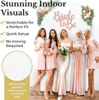 7.2FT Gold Wedding Backdrop Arch Stand with White Spandex Cover – Metal Frame, Water Weights & Storage Bag – Party, Birthday, Baby Shower, Bridal Shower, Wedding Ceremony, Photo Booth Decor