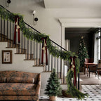 N&T NIETING 6FT Christmas Norfolk Pine Garland Real Touch Pine Artificial Garlands Faux Greenery Garland Winter Christmas Garland for Table Mantle Holiday Indoor Outdoor Xmas Decorations (4 Pcs)