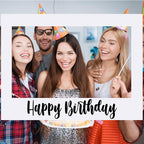 32 x 24 Inch Large Photo Booth Props Picture Frame Happy Birthday Party Frame DIY Cutouts Photo Booth Props Selfie for Party Supplies Favors (White Blank,Horizontal Style)