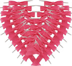 50pcs 2-1/2" Hot Pink Satin Ribbon Bows with Twist Tie Bows for Christmas Gift Packing&Wrapping (Hot.Pink)