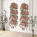 5 Pcs 41FT Flower Garland, Artificial Rose Garland Flowers Plants Fake Flower Hanging Rose Ivy, Birthday Party Valentine's Day Wedding Wall Arch Decor（Pink）