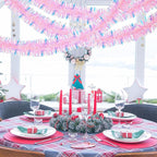 72 Feet Christmas Tinsel Garland Shiny Metallic Tinsel Twist Garland Streamers Ornaments Long Glitter Christmas Tree Hanging Decorations for Party Holiday Wedding Birthday Tree Wall Rail (Pink)