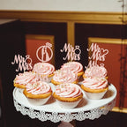 Sotpot 24PCS Miss to Mrs Cupcake Toppers with Ring Rose Gold Glitter for Wedding Bridal Shower Wedding Engagement Party Cake Decorations