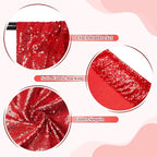 SquarePie Sequin Backdrop Less Transparent Background Sparkly Curtain for Wedding Christmas Party 6FT x 6FT Red