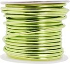 Mandala Crafts 10 Gauge Anodized Aluminum Craft Wire for Jewelry Making - 32 FT Colored Flexible Light Green Wire - Bendable for Bonsai Armature Crafting Sculpting