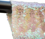 JYFLZQ White Iridescent Sequin Backdrop Curtains 2ft x 8ft 2 Panel Glitter Photo Booth Backdrops Sparkly Photography Background Drapes for Parties Wedding Bridal Showers