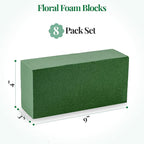 Noe & Malu 8 Pcs Floral Foam Blocks (Larger Size 9" X 4" X 3" Each) Florist Flower Foam Green Bricks Applied Dry or Wet Flower Foam Bricks Arrangement Supplies for Artificial or Fresh Flowers