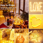 kolpop 30 Pack LED Fairy Lights Battery Operated, 7FT 20 LED Mini Twinkle String Lights Battery Powered Waterproof for Christmas Mason Jars Party (Warm White)