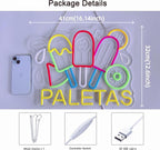 CNBEYOUNG Paletas Neon Sign, Neon Lights Hanging Wall Art Decoration for Mexican Restaurant Popsicle Ice Pop Shop Bar Kitchen Party Home Decor, USB - Driven, Super Bright & Adjustable,16x 12.6inches