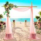 MDS Halloween Chiffon Draping Fabric - 2 Panel, 30" Wide x 50ft Long - Sheer Spooky Arbor & Canopy Drapery for Haunted House Backdrops, Party Ceilings, DIY Costumes & Themed Events - Peach