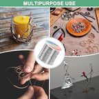 2-Rolls 0.4mm Jewelry Wire, 26 Gauge 328FT Craft Wire Copper Beading Wire for Jewelry Making/Planting/Weaving/DIY Crafting, Soft Metal Wires [100M, Silver White]