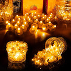 Aogist 100pcs Balloon Lights,Long Standby Time Waterproof Twinkle Mini Light,Battery Powered,Round LED Ball Lamp for Balloon Paper Lantern Party Wedding Christmas Halloween Decorative,Orange-Flash