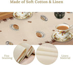 Coffee Time Table Runner, Farmhouse Retro Gnome Coffee Cup Tea Party Cafe Table Center Decor for Home Kitchen Dining Patio Holiday Party Indoor Outdoor Table Decorations,13"x72" Inch