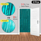 PartyWoo Foil Curtain 2 pcs, 3.3x6.6 ft Metallic Peacock Blue Tinsel Curtains, Backdrop Curtain, Foil Fringe Curtains, String Curtain, Birthday Decorations, Party Backdrop, Wedding Backdrop