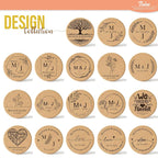 Personalized Cork Coasters - Custom Engraved Wedding Favor,Natural Round Drink Coasters, Bulk Guest Gifts, Bridal Shower,Party,Reception and Anniversary Gift Decor - Set of 25-300pcs