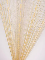 Hysenm Door String 39x79 Inch Curtains Beige Panel Soft Balls Romantic Glitter Fringe Room Divider Home Décor Wedding Girls Bedroom Window Living Room Backdrop Party Doorways Closet Doors, Beige