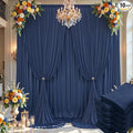 50×14ft Wrinkle Free Navy Blue Backdrop Curtain for Wedding Parties,10 Panels 5×14ft Height Soft Silky Polyester Photo Backdrop Drapes Curtains for Birthday Photography Stage Events Background Cloth