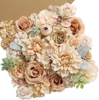 Serra Flora Artificial Flowers Combo Box Set Faux Flowers Bulk Flower Leaf with Stems for DIY Wedding Bouquets Centerpieces Baby Shower Party Home Decorations