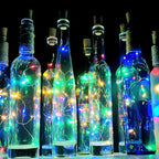 Wine Bottle Lights with Cork 15Pack 10 LED 40 Inches Battery Operated Silver Wire Liquor Fairy Mini String Lights for Party Christmas Halloween Wedding Decoration