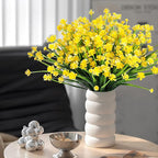 AmyHomie 20 Bundles Artificial Flowers for Outdoor UV Resistant Faux Flowers No Fade Fake Plastic Plants Garden Porch Window Box Decorating(Bright Yellow)