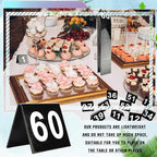 60 Pcs Black Acrylic Table Numbers 1-60 Double Sided Restaurant Table Order Number Wedding Numbers Cards for Party Banquets Service Receptions